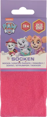Produktbild von Paw Patrol Skye Socken Mädchen 3 Paar Kindersocken mit Motiv | Rosa Set für Kinder | Weich und bequem, Größe:23-26