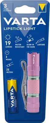 Produktbild von Varta LED Lipstick Light, Hand-Blinklicht, Pink, Türkis, Aluminium, 1 Lampen, LED, 25 m