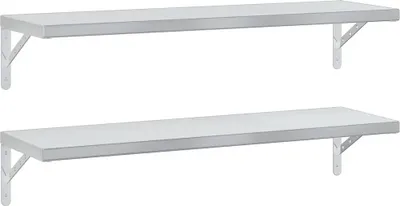Immagine prodotto di vidaXL Mensole a muro 2 pz. 100x30 cm acciaio inox argento