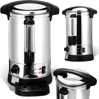 Produktbild von TolleTour Glühweinkocher 1500 W, Heißgetränkespender, Einkochautomaten, 8 L, mit Auffangschale, Auslasshahn, Thermostat und Überhitzungsschutz, Temperatureinstellung von 30-110°C