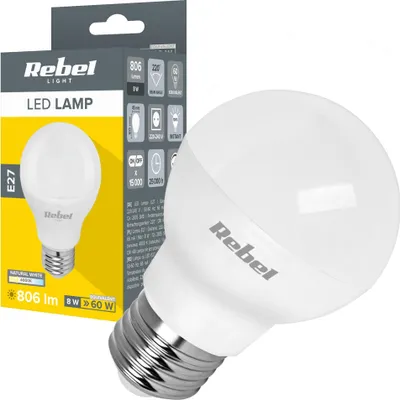Obrázok produktu pre LED žiarovka E27 G45 8W 806lm 4000K Rebel