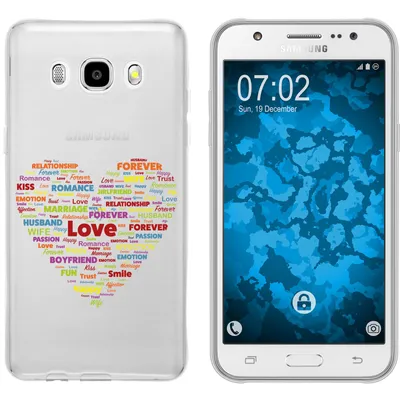 Produktbild von PhoneNatic Case kompatibel mit Samsung Galaxy J5 (2016) J510 Silikon-Hülle pride Herz M5