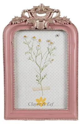 Image de Cadre photo Clayre & Eef 13x18 cm rose en polyrésine
