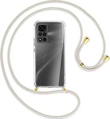 Produktbild von Handykette Backcover-Schutzhülle mit Band (Metall goldfarben) für Honor View 40 Pro (V40 Pro, 6.6'') - broken white