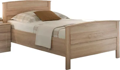 Produktbild von VAJA SET Seniorenbett Eiche Nachbildung & verstellbarem Lattenrost 100x200