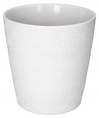 Produktbild von Polnix Keramik Übertopf weiß dekorativ 13.5 cm