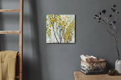Produktbild von Coloray Hodiny Unikátní 30x30 cm  Tiché hodiny Pro obývací pokoj a kuchyň Nástěnné hodiny Plátno Bílé ručičky hodin - Větve stromů listy