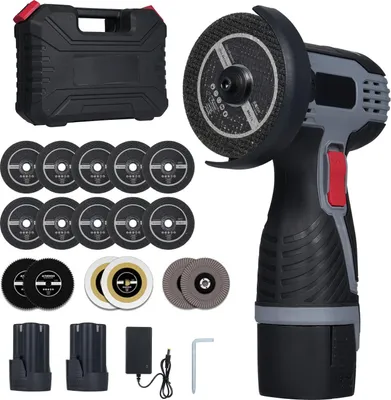 Obrázok produktu pre Bezkartáčová uhlová brúska, 28 000 ot./min, digitálny displej, bezdrôtová, s akumulátorom 16,8 V, 2 000 mAh na rezanie podlahových dlaždíc