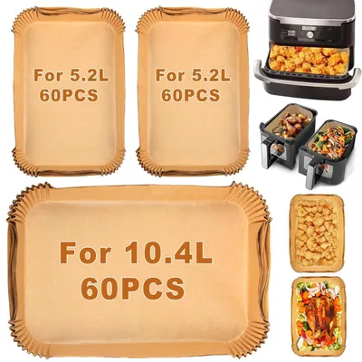 Obrázok produktu pre Pergamenový papier na fritovanie teplým vzduchom, 180 kusov, obdĺžnikový, vhodný pre modely Ninja AF500EU, AF500EUCP, Dual Zone, s objemom 5,2L, 10L a 10,4L