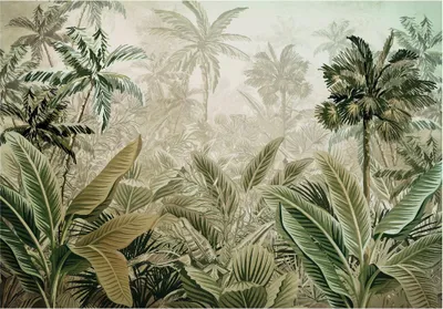 Produktbild von Fototapete Wald Dschungel Natur - 400x280 cm - inklusive kleister - Vlies Tapete Vliestapete Wohnzimmer Schlafzimmer Küche Modern Wandtapete