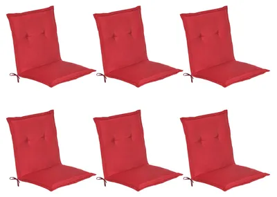 Immagine prodotto di Beautissu Set da 6 sedie da giardino con schienale basso Loft NL, 100x50x6 cm, rosso