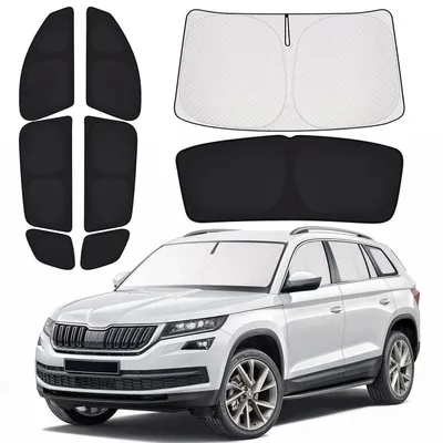 Produktbild von Sonnenschutz Auto für Skoda Kodiaq 2017-2024, Sichtschutz, Wärmeisolierung, 6-teiliger Satz