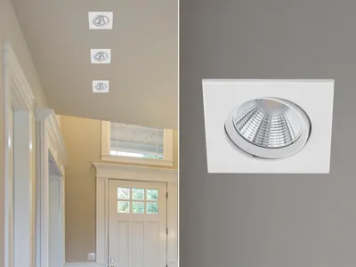 Produktbild von LED Einbaustrahler Decke eckig schwenkbar dimmbar Weiß matt 5,5W Deckenlampen