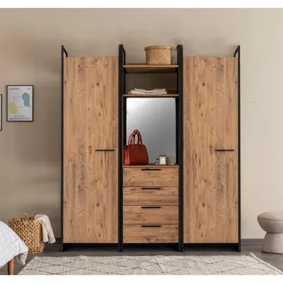 Obrázek produktu pro Skye Decor, Dynamic - 51, šatní skříň, borovice atlantská, 100 % MELAMÍNEM POVLÁKNĚNÁ DESKA, 64 x 52 x 225 cm