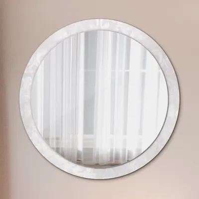 Produktbild von Spiegel - Mirror zum Wandspiegel Schlafzimmer – Schminkspiegel- zart roccoco textur- Ø100cm