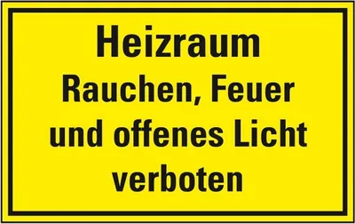 Produktbild von Dreifke® Schild I Hinweisschild Heizraum Rauchen, Feuer und offenes Licht...,...