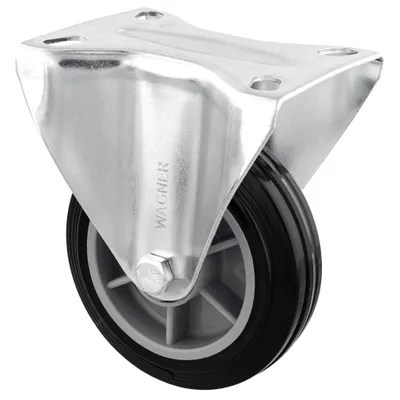 Image de ROULEAU WAGNER Soft-Bockrolle/Roue pour meuble, diamètre 100 mm, roulette avec roulement, acier, noir, capacité de charge 70 kg - 04350001