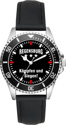 Produktbild von KIESENBERG Herrenuhr Armbanduhr Regensburg Geschenk Fan Artikel Zubehör Fanartikel Analog Quartz Uhr L-2538