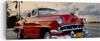Produktbild von Bild auf Leinwand - Leinwandbild - Auto Kuba Himmel - 140x50cm - Wand Bild - Wanddeko - Wandbilder - Leinwanddruck - Bilder - Kunstdruck - Wanddekoration - Leinwand bilder - Wandkunst - AB140x50-0186