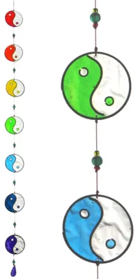Produktbild von Feng Shui-Sonnenfänger im Yin-Yang-Design, in Regenbogenfarben