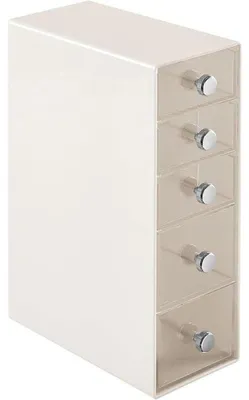 Produktbild von mDesign Kosmetik Organizer Aufbewahrung Ablage 5 Schubladen Creme Transparent