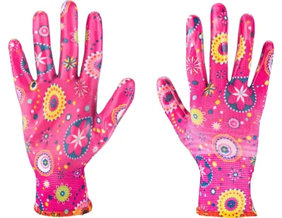Imagen del producto de Guantes de jardinería Lady 8856674, de poliéster, con revestimiento de nitrilo, talla 8