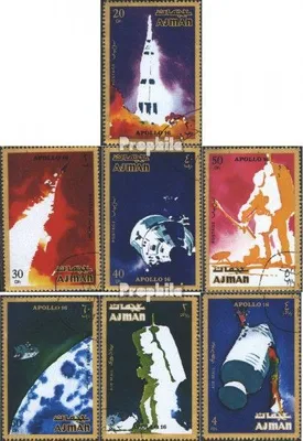 Produktbild von Briefmarken Ajman 1971 Mi 1014A-1020A (kompl.Ausg.) gestempelt Apollo 16