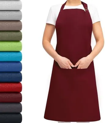 Produktbild von Unisex Küchenschürze – Kochschürze aus 100% Baumwolle, verstellbar, mit Tasche für Küche, Grill und Gastronomie