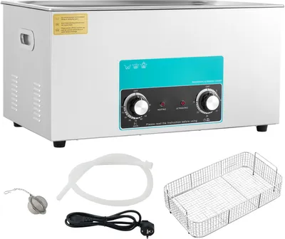Image de SucceBuy Nettoyeur à ultrasons, 22 l, contrôle professionnel par bouton rotatif avec chauffage et minuterie, acier inoxydable 304, pour bijoux, montres, lunettes, circuits imprimés, prothèses dentaires, petites pièces