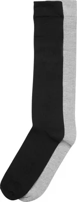 Obrázok produktu pre Ponožky Urban Classics High Knee Socks 2-Pack black+heathergrey - 43-46