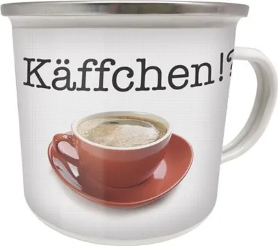 Produktbild von Kult Emaille Becher 0,5 L - Käffchen !? , EB 39