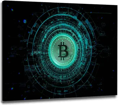 Produktbild von Wandbild Leinwandbild Bitcoin Dark Style Kunstdruck XXL Wanddeko: 150x100x4cm