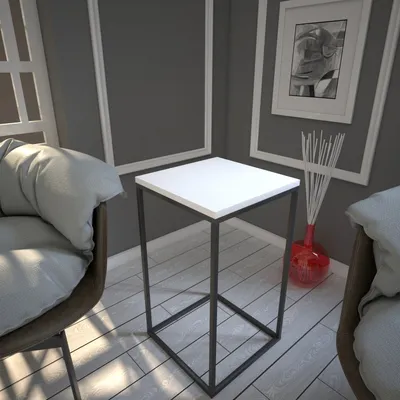 Image de Skye Decor, Pure - White, table d'appoint, blanche, 100 % PANNEAUX DE PARTICULES MÉLAMINÉS, 35 x 35 x 62 cm