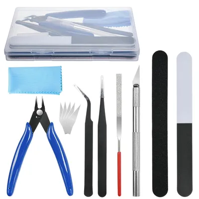 Productafbeelding van Modelbouw gereedschap set - 14-delig - Hobbygereedschap - Met plastic doos