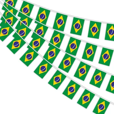 Produktbild von Wimpelkette Brasilien 30 Flaggen 14x21cm 10m Polyester für Party Deko