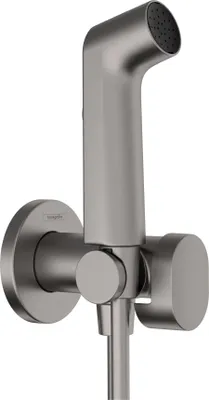 Immagine prodotto di hansgrohe Bidette Douchette à main 1jet S EcoSmart pour eau froide, avec support de douche et flexibles de douche 125cm, 29230340, 29230340