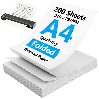 A4 Thermopapier 200 Blatt, 210 x 297 mm, glatt, für Thermodrucker