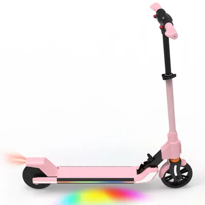 Produktbild von Elektroroller Für Kinder Alter 8-16, Faltbar E-Scooter, 20 km Reichweite, 20km/h, 200W Motor, Höhenverstellbar, LED, Jugendliche Elektroscooter Rosa