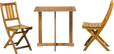 Produktbild von Möbilia Sitzgruppe 3-tlg. | 2 Stühle, 1 Tisch | klappbar | Akazie natur | 31020011 | Serie GARTEN