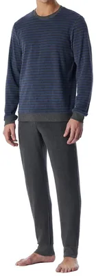 Produktbild von Schiesser Casual Nightwear Schlafanzug Set aus Langarm-Shirt und langer Hose, Wärmende Frottee Qualität, Bequemer Schnitt für Komfort