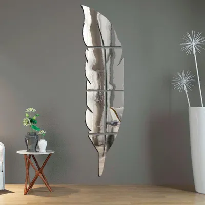 Produktbild von Spiegelaufkleber mit Federeffekt, 120 x 30 cm – Selbstklebende Aufkleber mit Spiegeleffekt