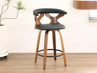 Obrázek produktu pro Designová barová židle ANELIS - černá / ořech