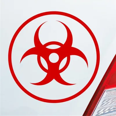 Produktbild von Auto Aufkleber  Hazard Virus Gefahr Corona Krank Infiziert Viren 10x5 cm Rot Sticker Heckscheibenaufkleber