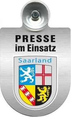 Produktbild von Einsatzschild Windschutzscheibe incl. Saugnapf - Presse im Einsatz - 309456-  incl. Regionen nach Wahl Color - Region Saarland