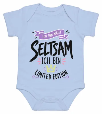 Image de Je ne suis pas bizarre, je suis une édition limitée : body pour bébé, motif "Krone Sarkasmus", couleur bleu clair, taille 0/3 mois