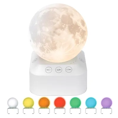 Produktbild von Mondlampe Nachtlicht , 24 Sounds, RGB-Farbwechsel, Timerfunktion, USB-C aufladbar