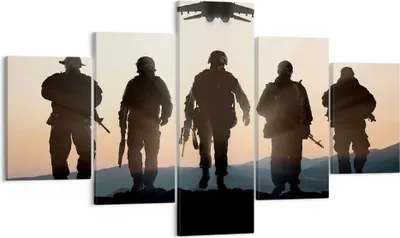 Produktbild von Bild auf Leinwand - Leinwandbild - Armee Militaria - 125x70cm - Wand Bild - Wanddeko - Wandbilder - Leinwanddruck - Bilder - Kunstdruck - Wanddekoration - Leinwand bilder - Wandkunst - EA125x70-3436