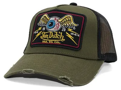 Produktbild von Von Dutch Trucker Mesh Snapback Cap - VINTAGE oliv