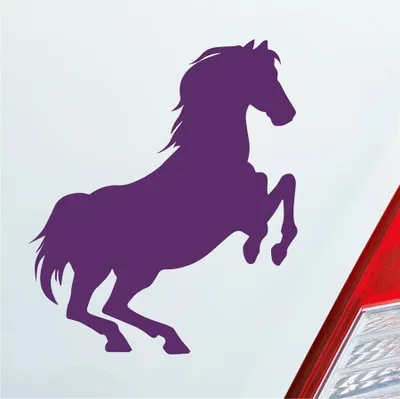 Produktbild von Auto Aufkleber Pferd Horse Pony Pferdeliebhaber Reiten 10x11,5 cm Lila Sticker Heckscheibenaufkleber