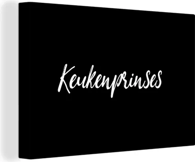 Produktbild von OneMillionCanvasses® - Leinwandbilder - 150x100 cm, Sprichwörter - Kochen - Frauen - Zitate - Küchenprinzessinnen, Wandbilder Kunstdruck Wanddekoration - Foto auf Leinwand - Gemälde